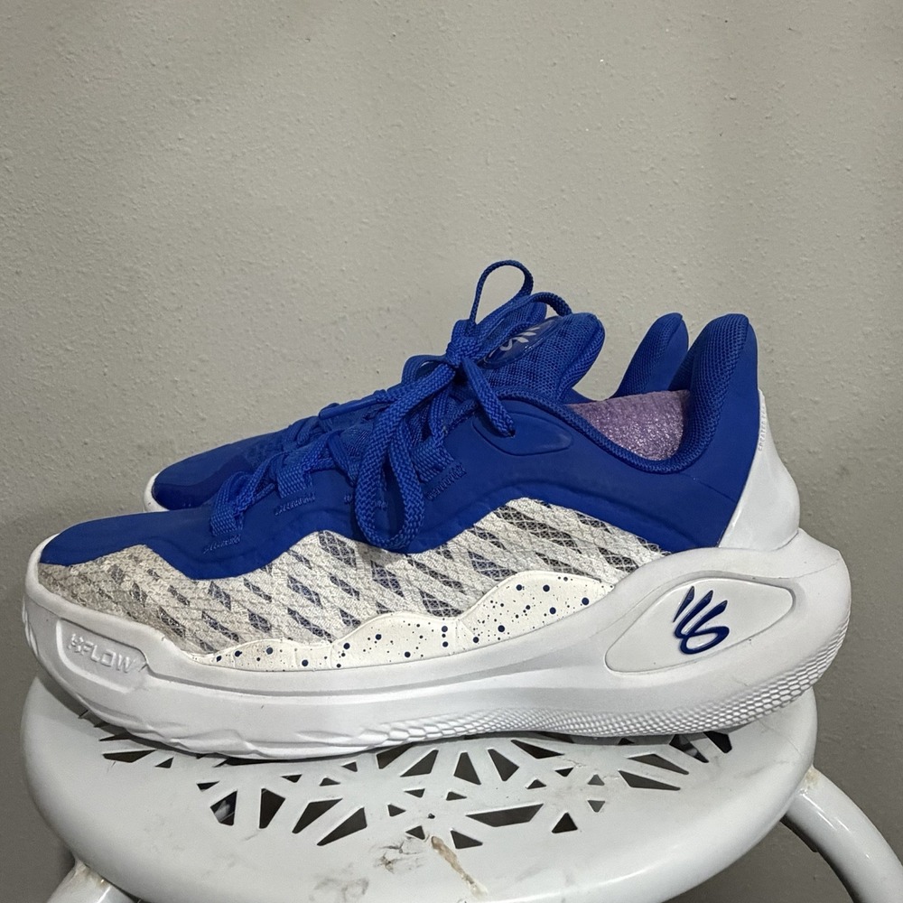 Under Armour Team Curry 11 Basketball Shoes Blue White 3027637-103 Size 7